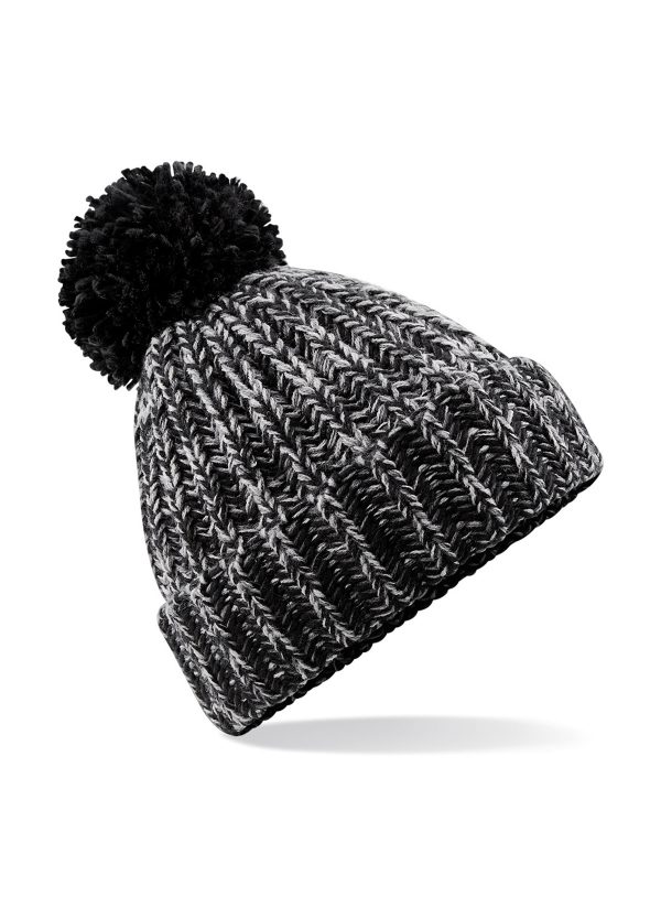 Twist-Knit Pom Pom Beanie