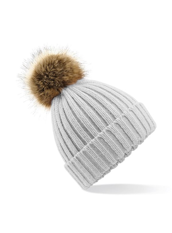 Fur Pom Pom Chunky Beanie