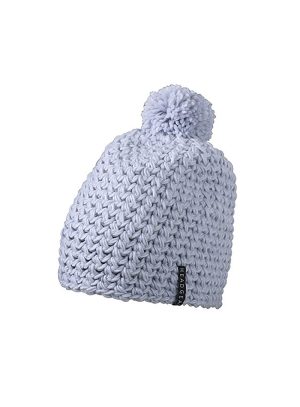 Unicoloured Crocheted Cap with Pompon
