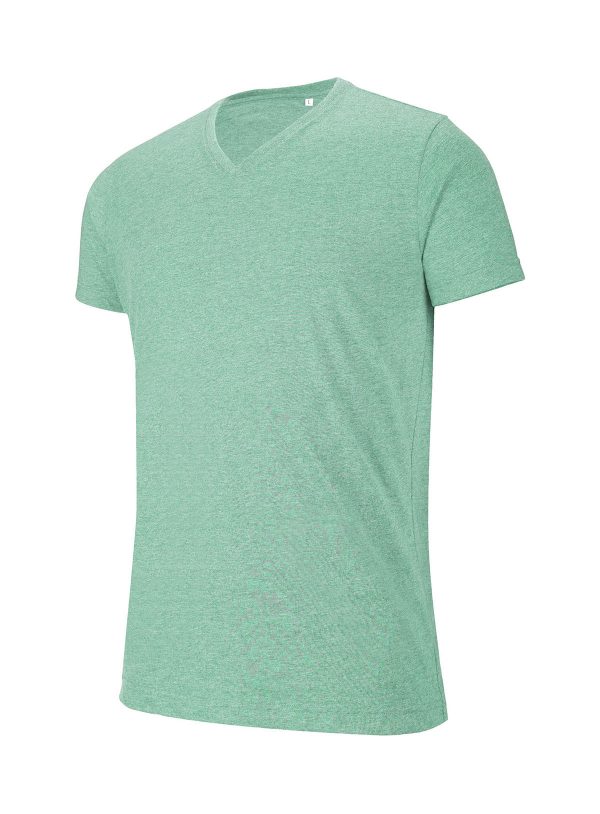 T-shirt uomo mélange manica corta scollo a V