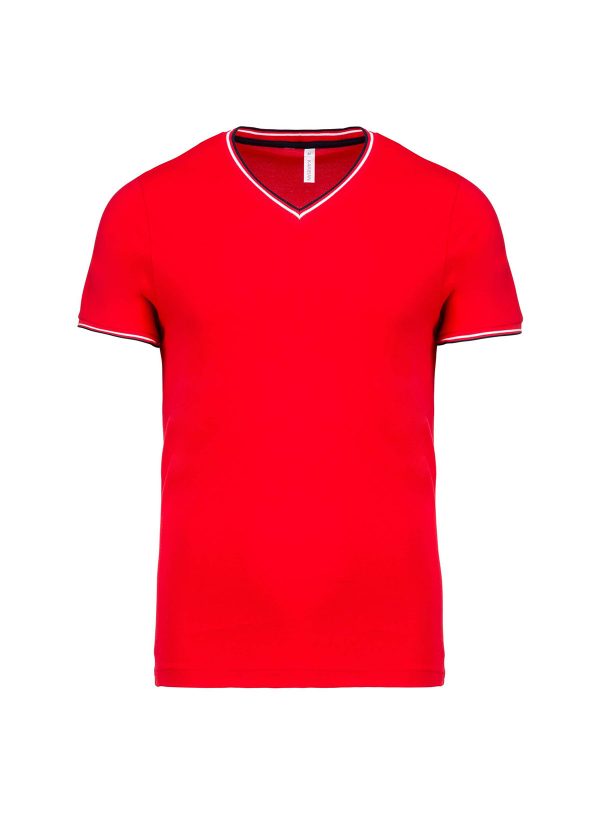 T-shirt piqué uomo scollo a V