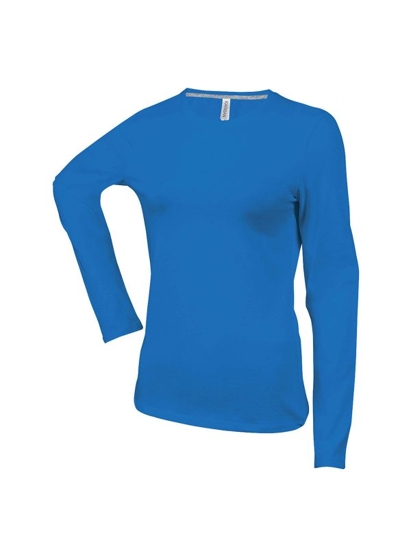 T-shirt donna manica lunga girocollo