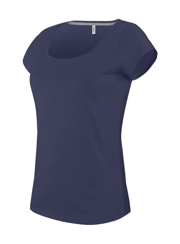 T-shirt donna manica corta collo a barca