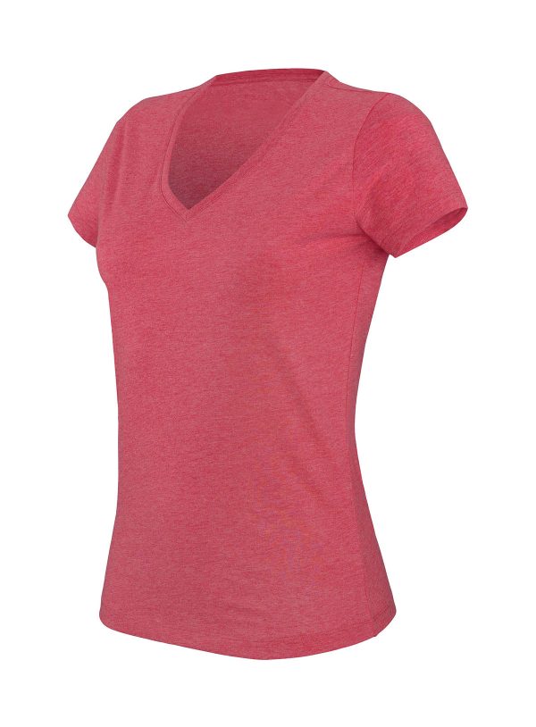 T-shirt donna mélange manica corta scollo a V