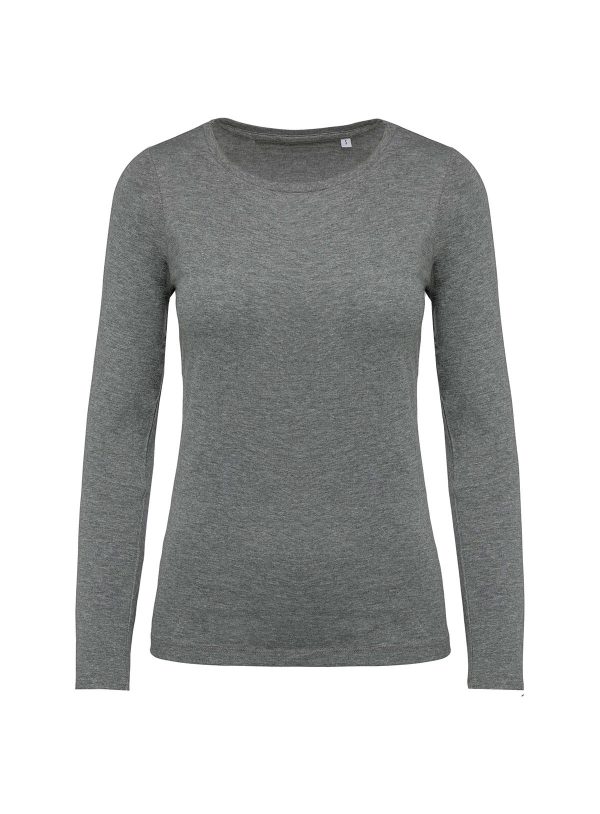 T-shirt donna cotone BIO girocollo manica lunga