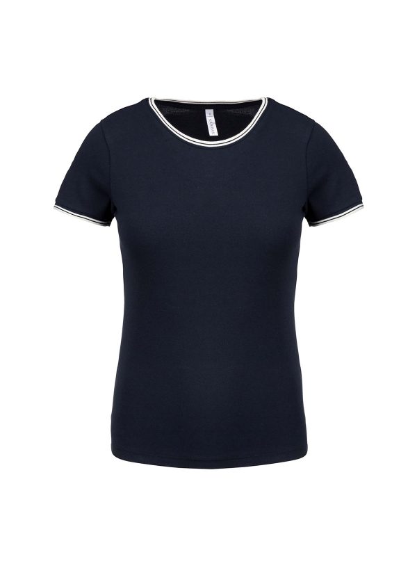 T-shirt piqué donna girocollo
