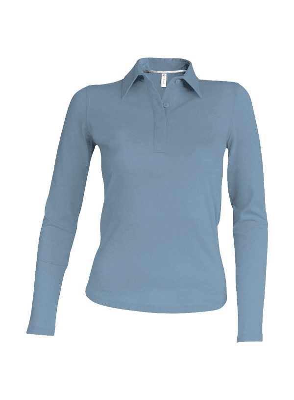 Polo piqué donna manica lunga