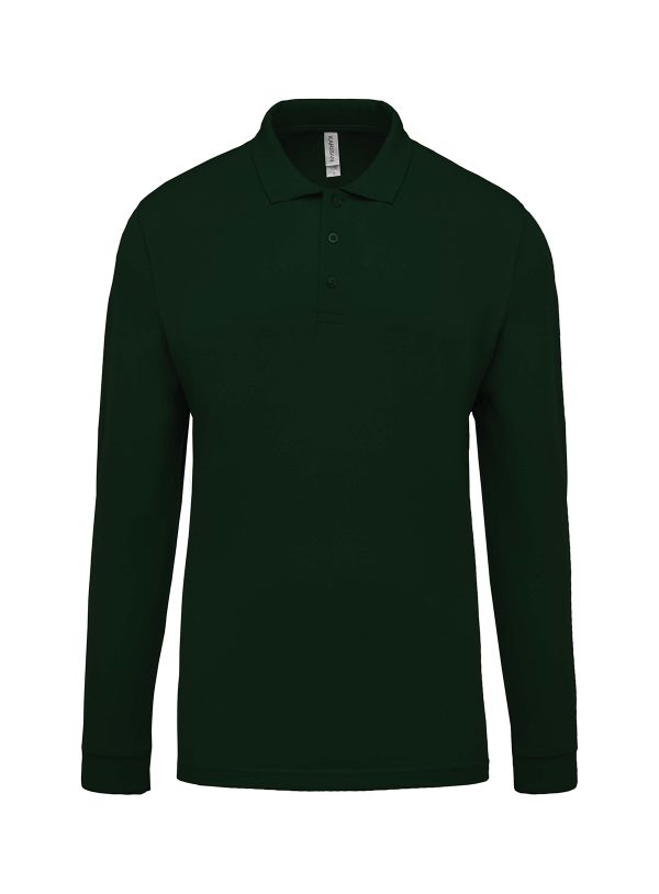 Polo piqué uomo manica lunga