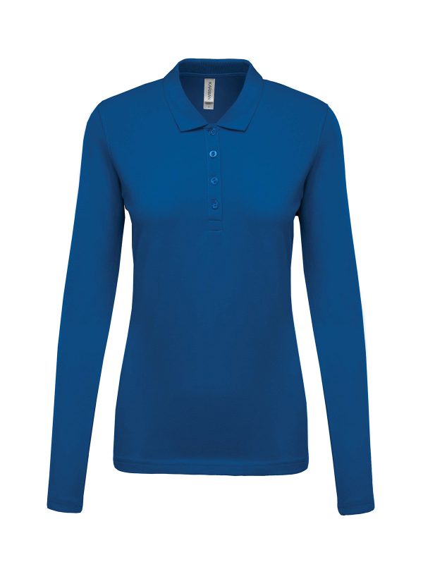 Polo piqué donna manica lunga