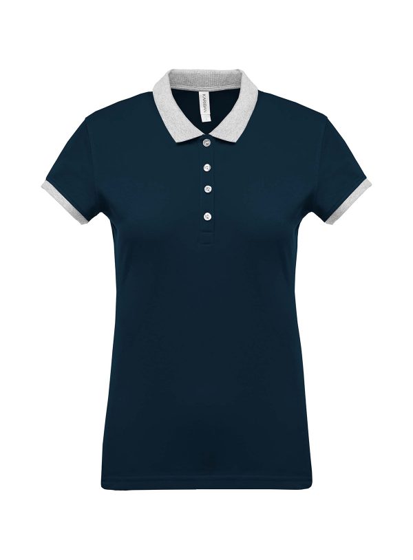 Polo piqué donna bicolore